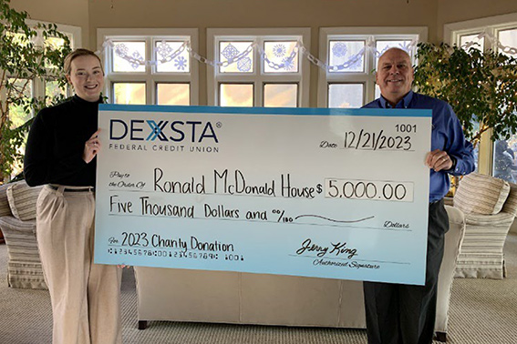 DEXSTA Federal Credit Union donates $5,000 to Ronald McDonald House of Greater Delaware